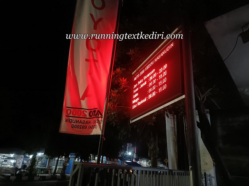 <p>Pembenahan running text ini sangat membantu anda untuk membenahi running text otomatis yang rusak untuk di benahi kembali agar bisa di gunakan seperti semula biasanya sebagai alat periklanan atau pemberitahu informasi ini sangat penting apa lagi di dunia perbisnisan, di mana tempat usaha anda di berikan alat tersebut akan menarik perhatian para pelanggan.</p>